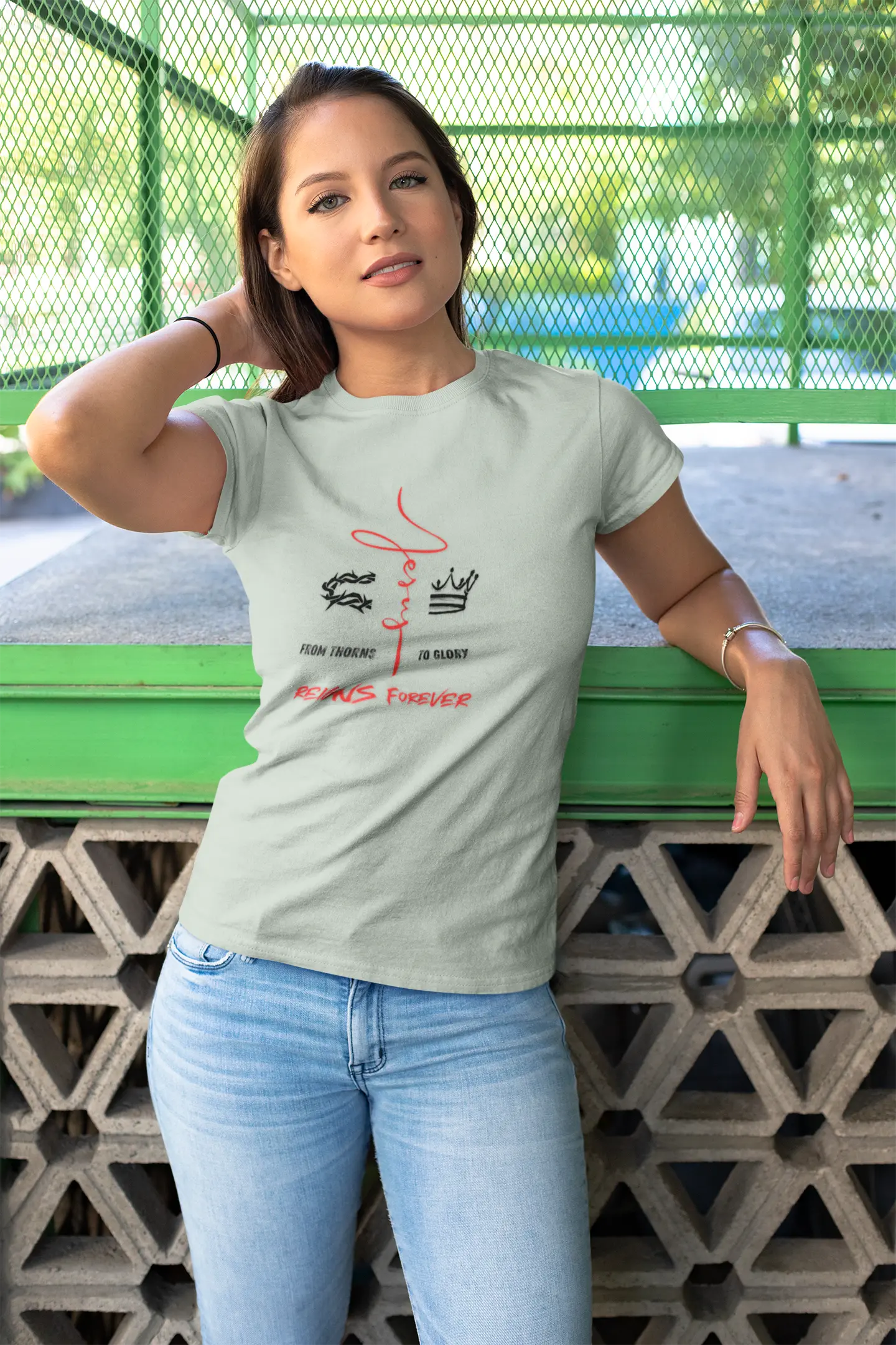 "From Thorn To Glory, He Reigns Forever" - Inspirational Tee-shirt Printify