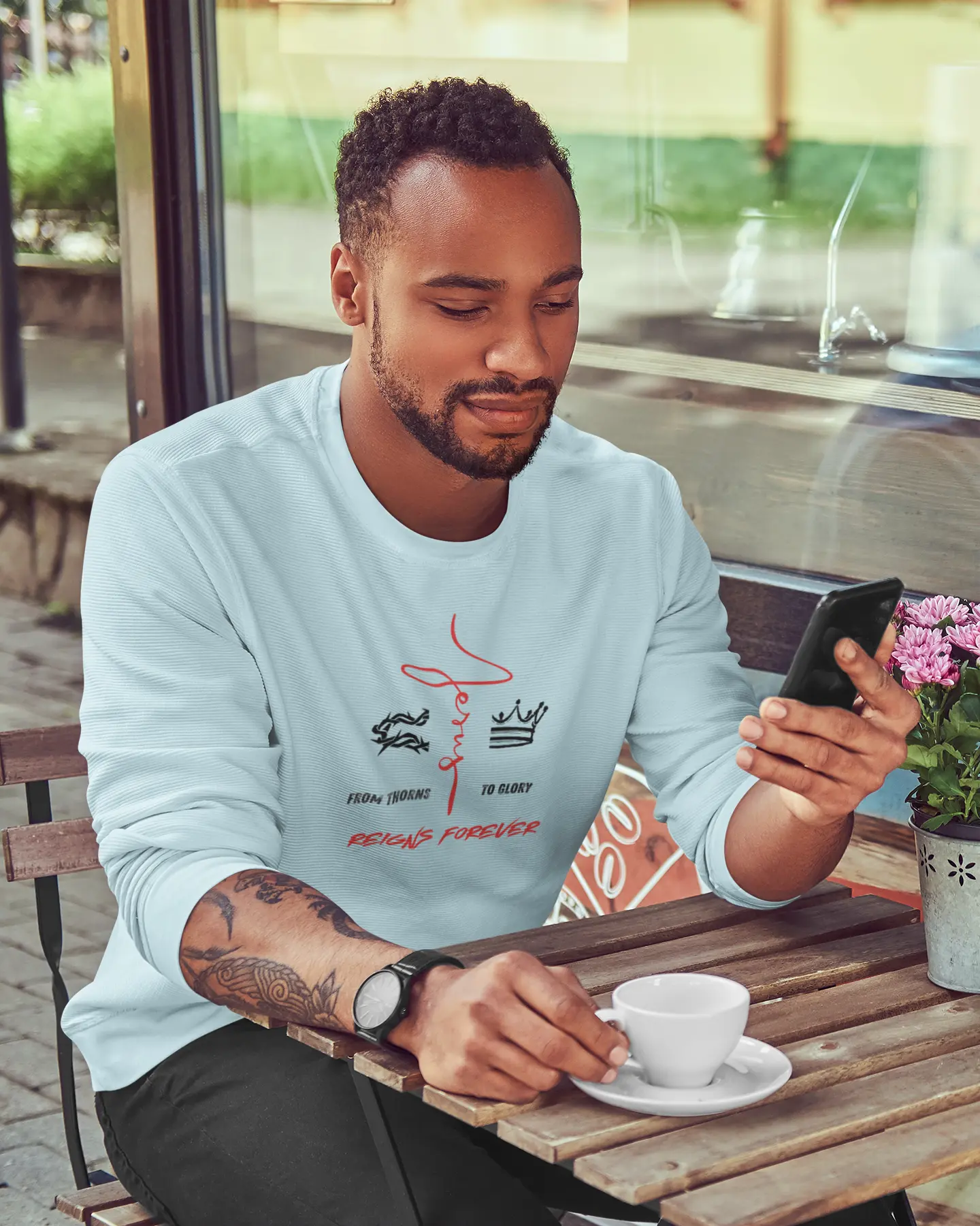 "He Reigns Forever" - Mens Long Sleeve T-Shirt Printify