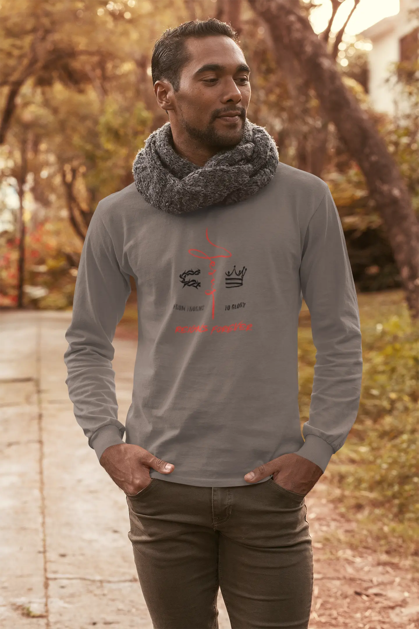 "He Reigns Forever" - Mens Long Sleeve T-Shirt Printify