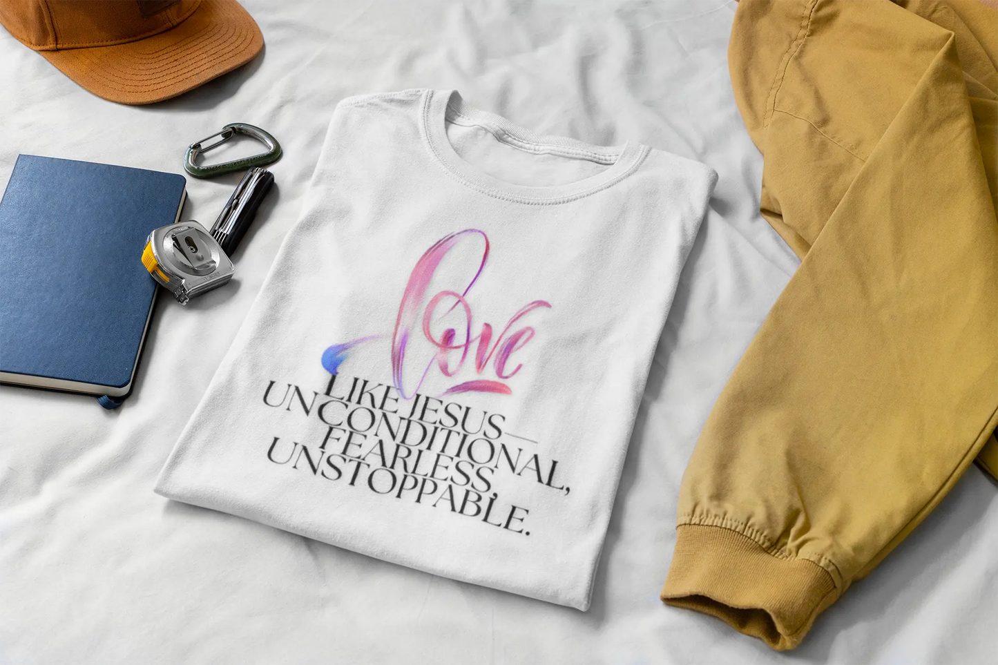"Love Like Jesus - Unstoppable" Womens Racerback Tank Top Printify