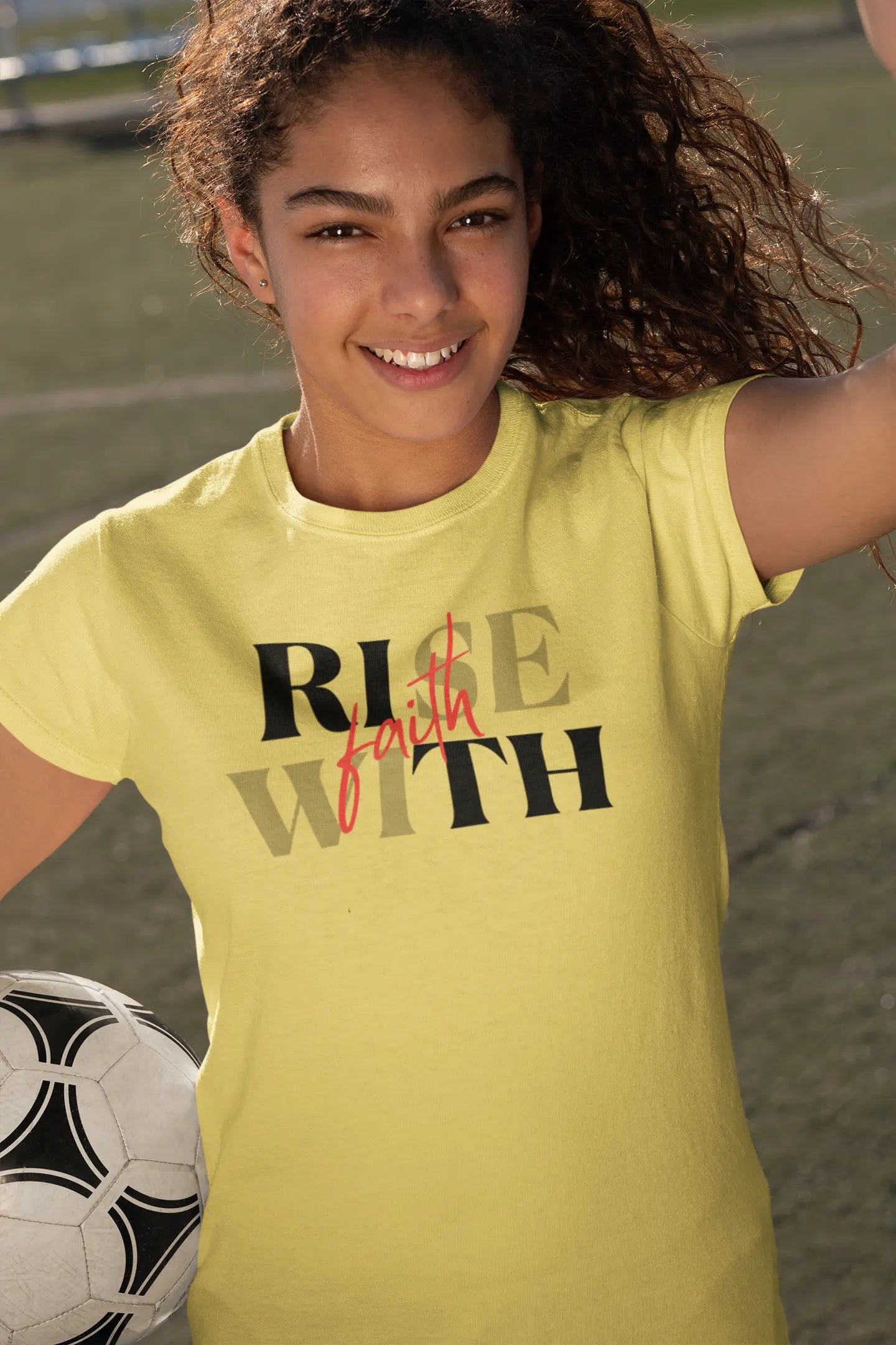 "Rise With Faith" - Inspirational Apparel Printify