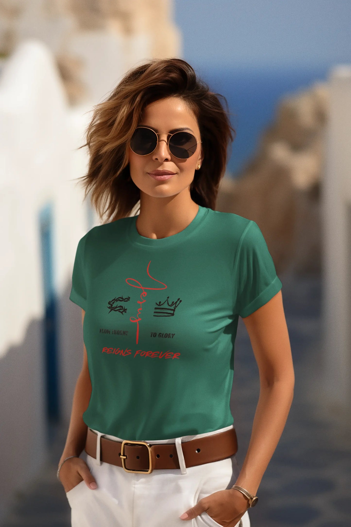 "From Thorn To Glory, He Reigns Forever" - Inspirational Tee-shirt Printify