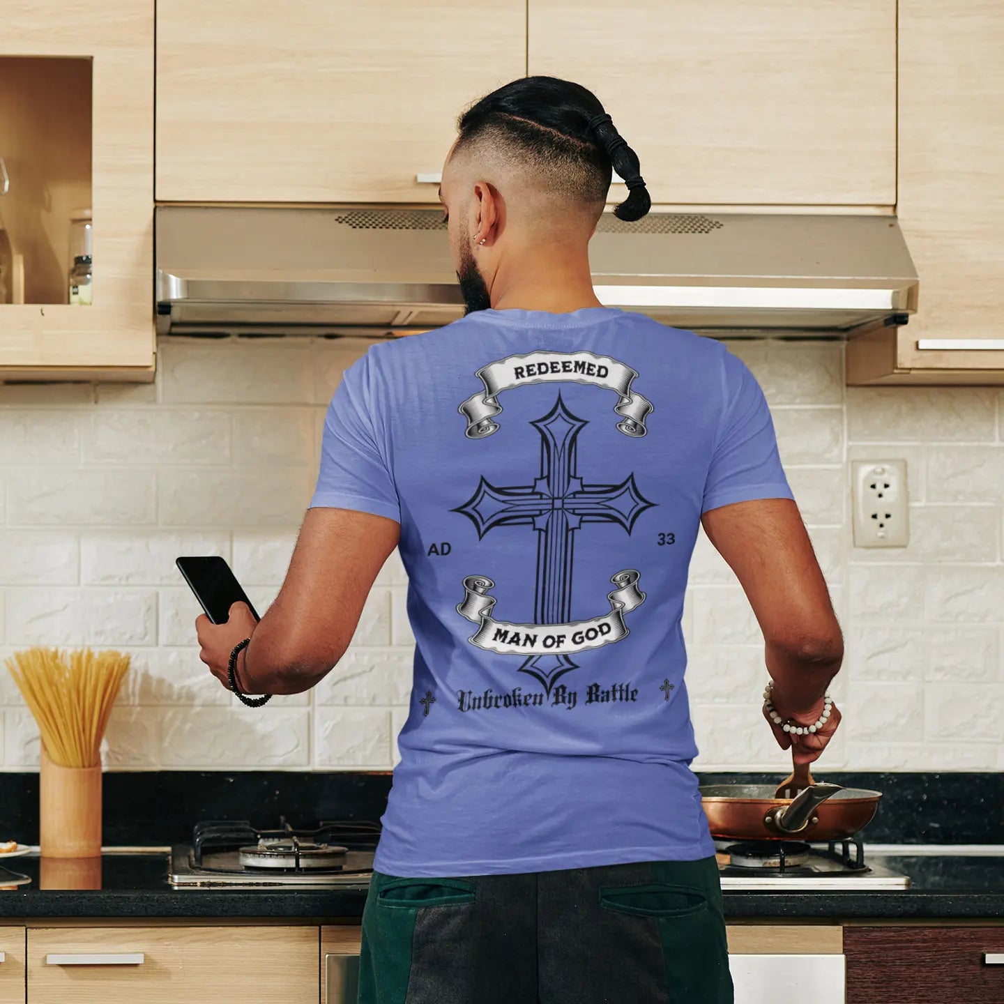 Unisex Garment-Dyed T-shirt: 'Man of God' Cross Design Printify