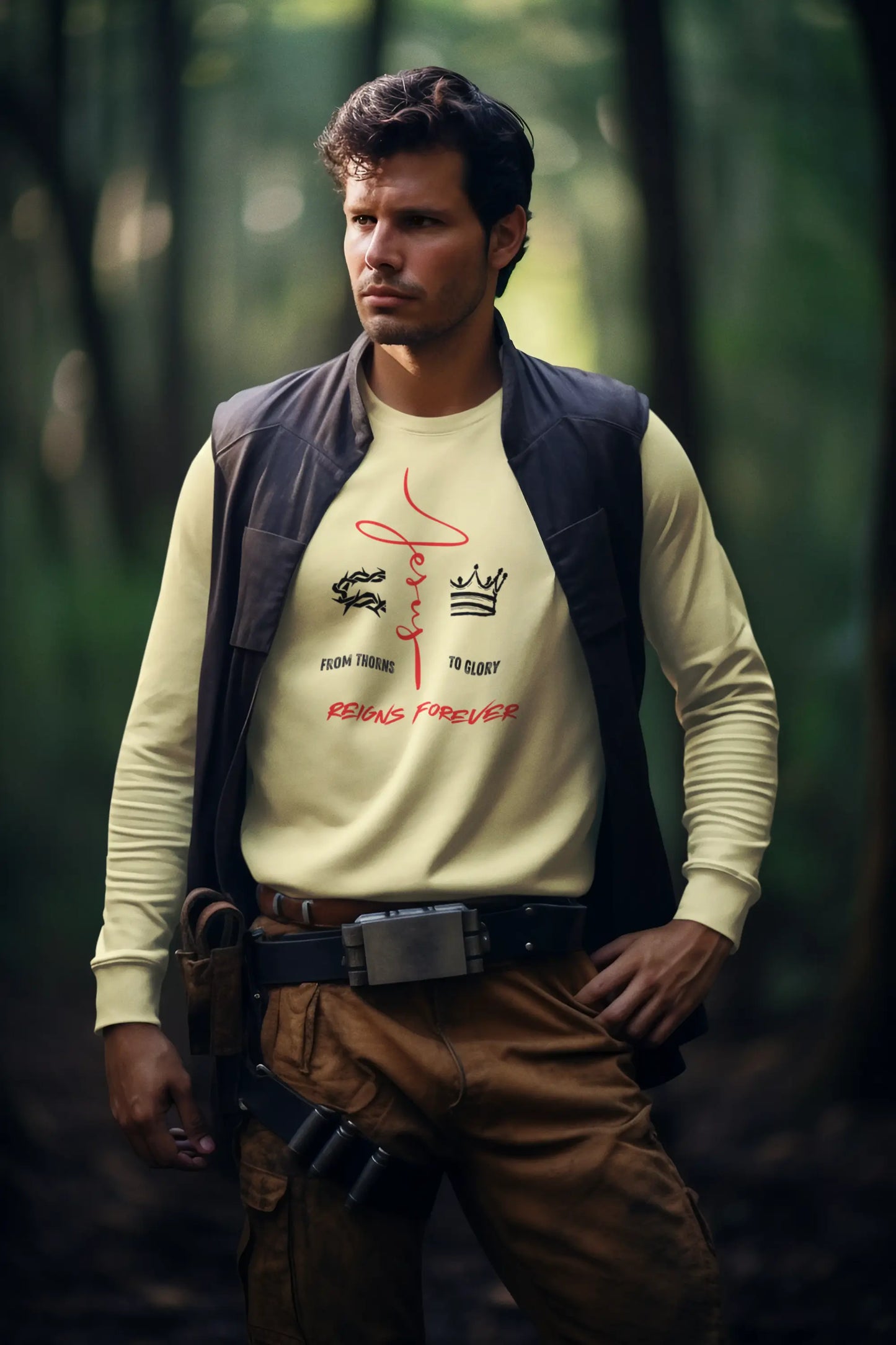 "He Reigns Forever" - Mens Long Sleeve T-Shirt Printify
