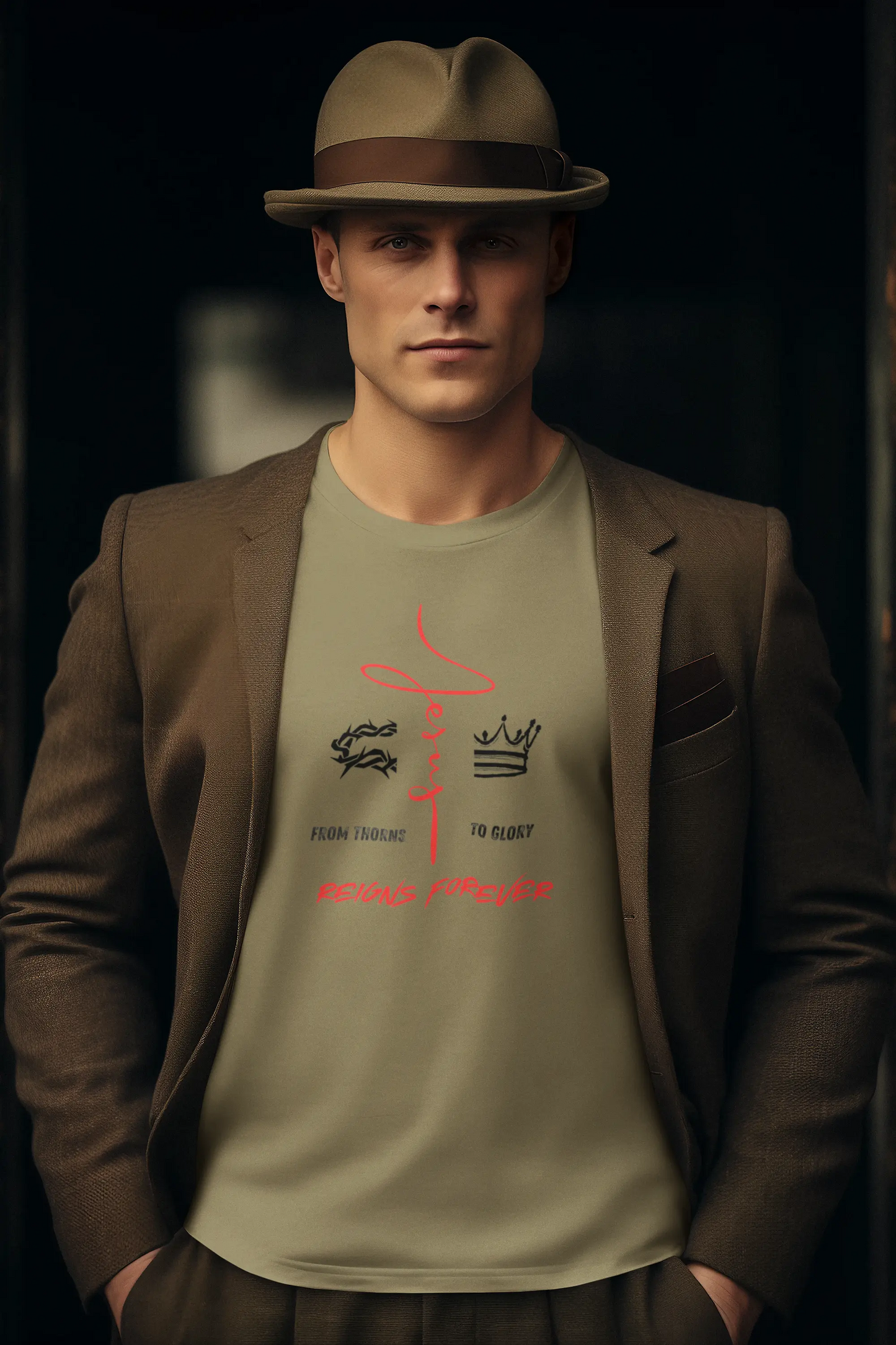 "From Thorn To Glory, He Reigns Forever" - Inspirational Tee-shirt Printify