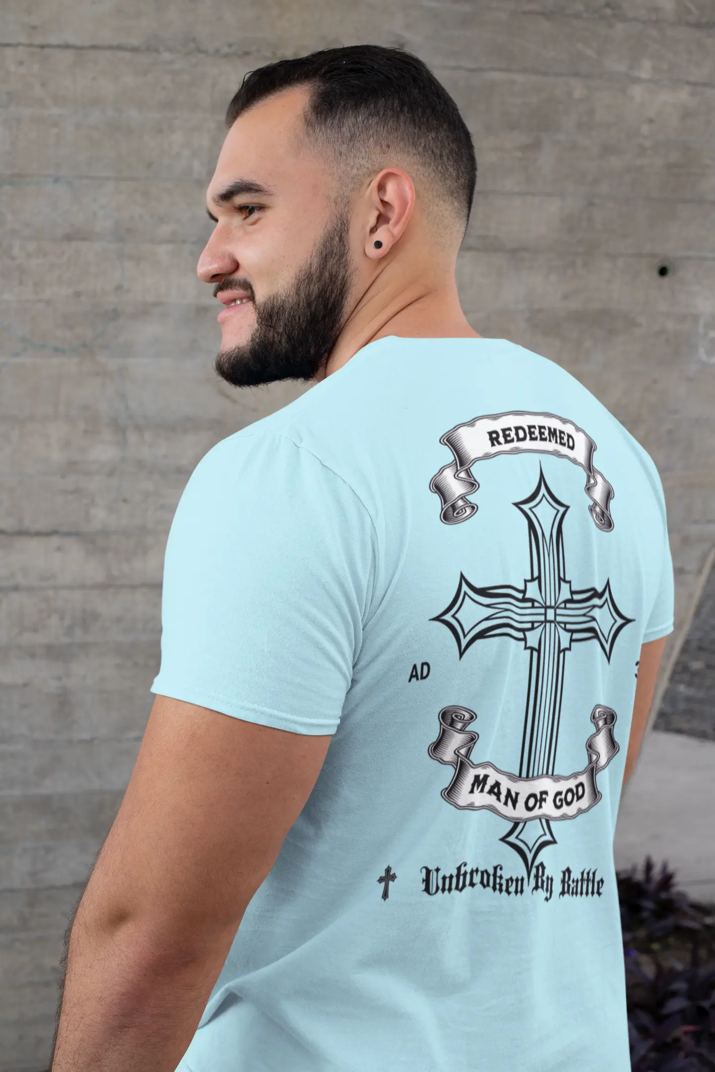 Unisex Garment-Dyed T-shirt: 'Man of God' Cross Design Printify