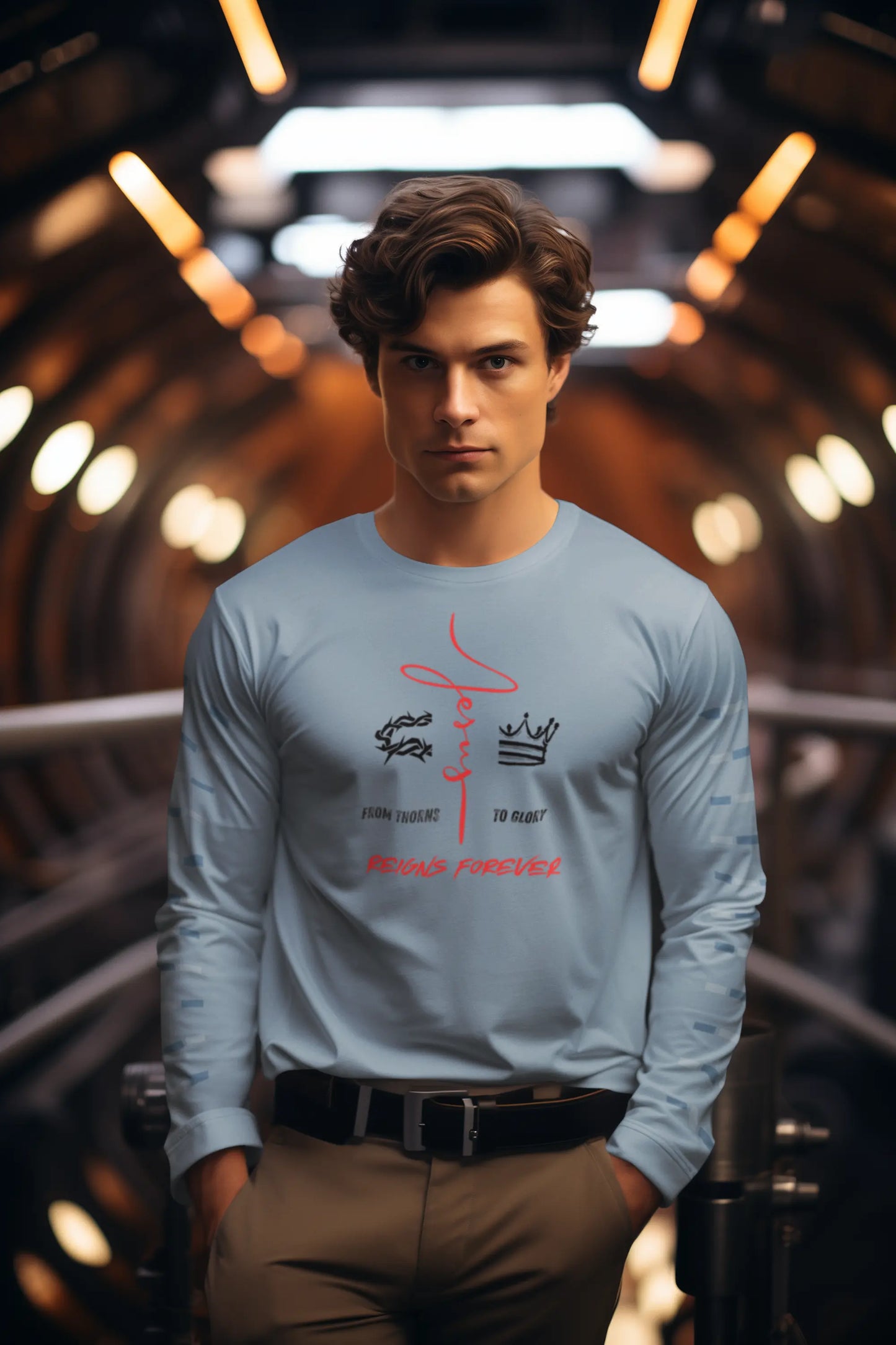 "He Reigns Forever" - Mens Long Sleeve T-Shirt Printify