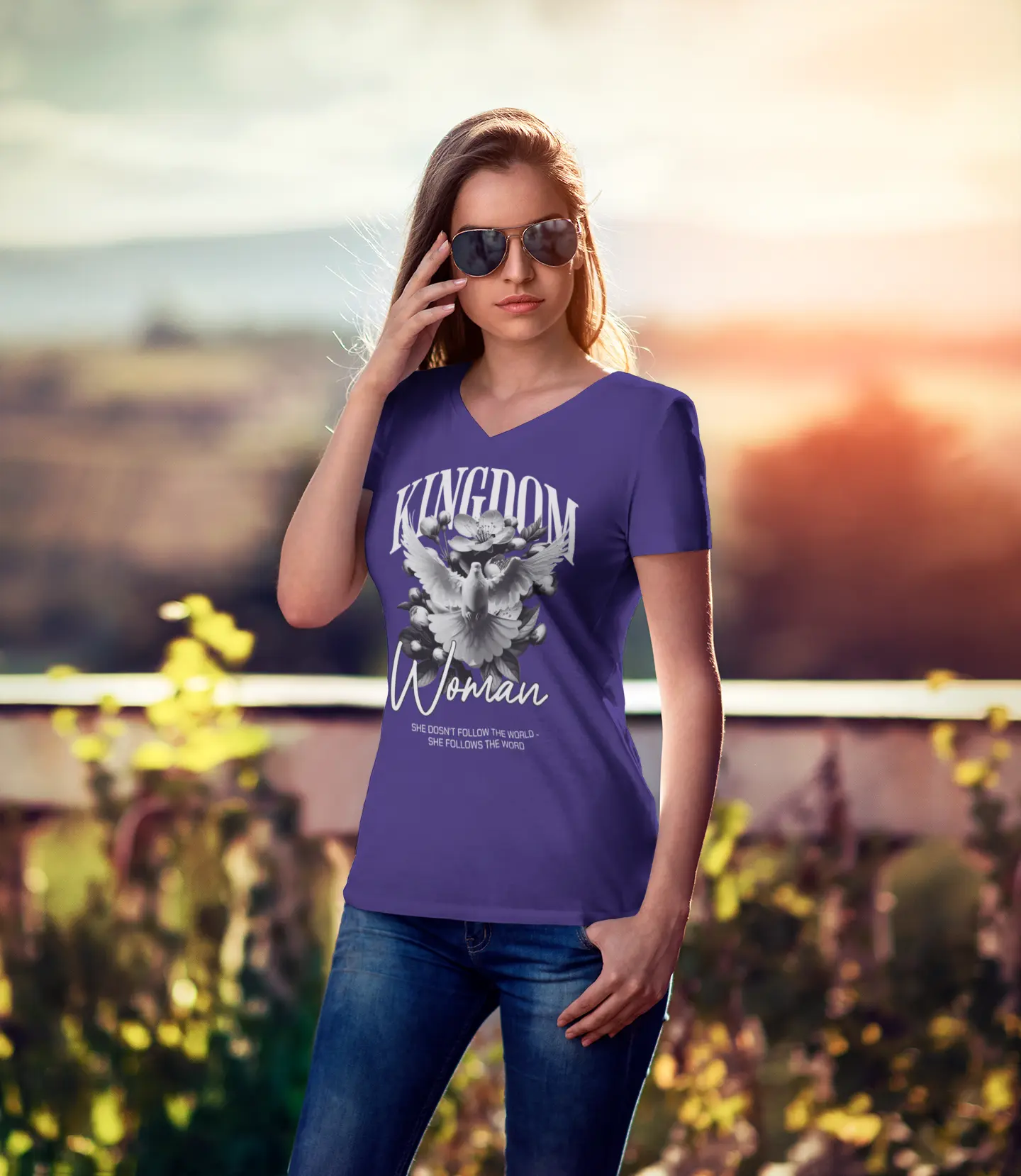 Kingdom Woman - V-Neck Tee Printify