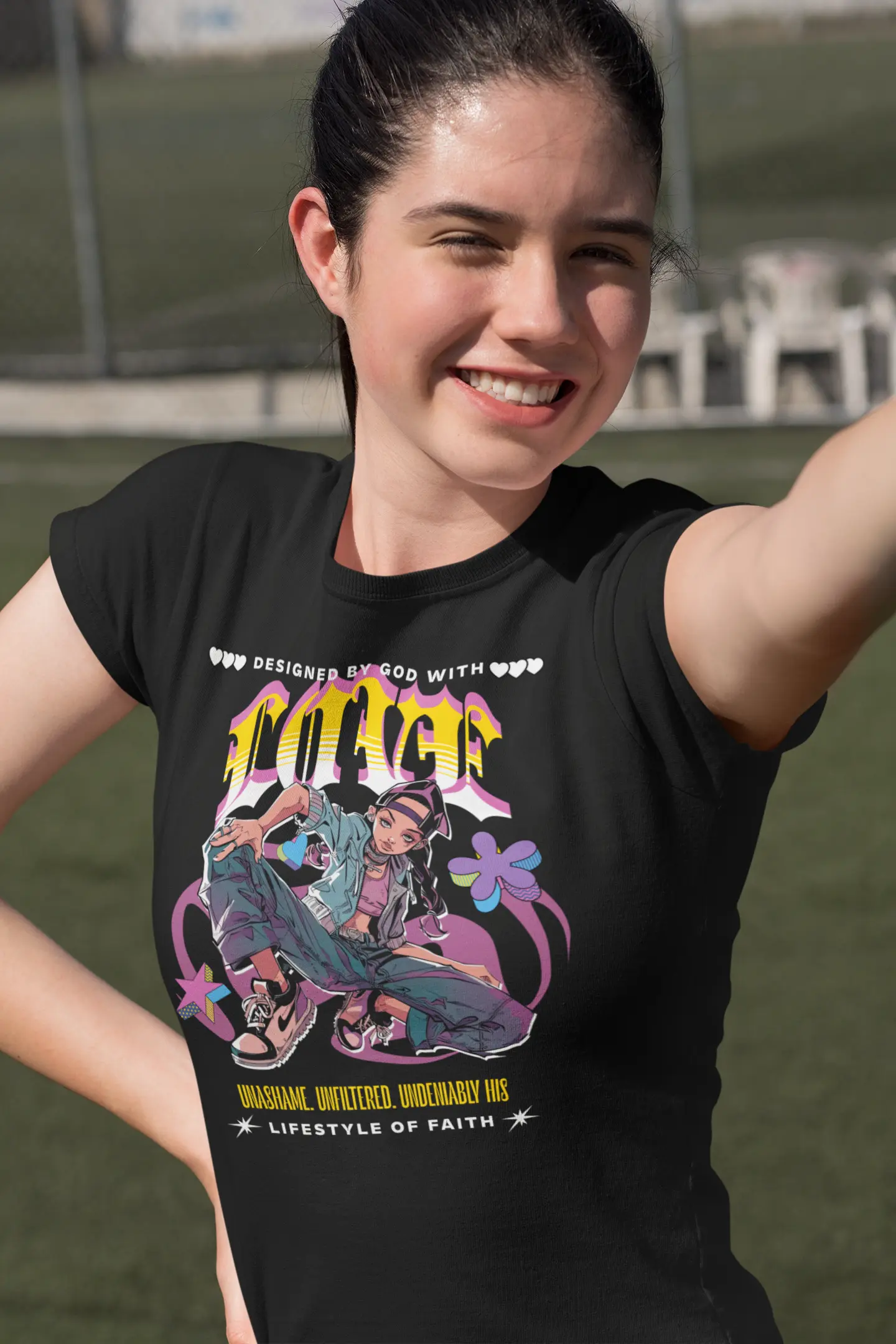 Designed by God With Love - Girls T-Shirt Printify
