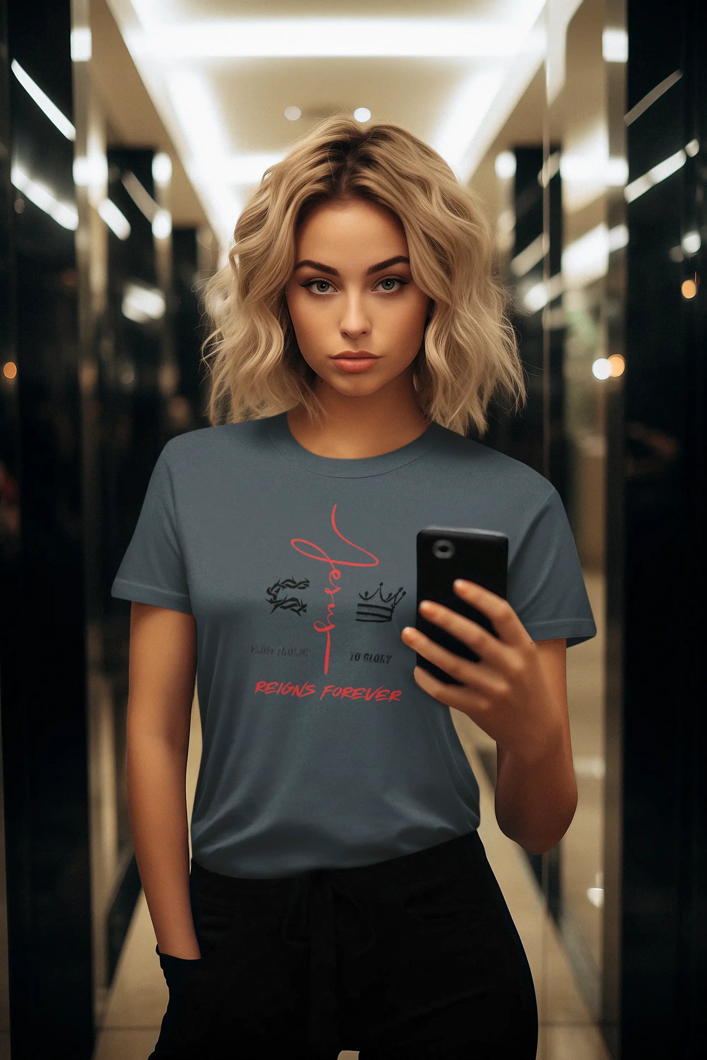 "From Thorn To Glory, He Reigns Forever" - Inspirational Tee-shirt Printify
