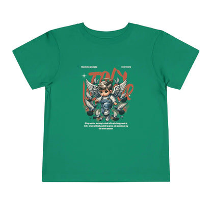 Toddler Short Sleeve Tee - Fun Angel Warrior Tee, Kids Graphic Shirt, Cute Toddler T-Shirt, Gift for Boys/Girls, Funny Playtime Apparel Printify