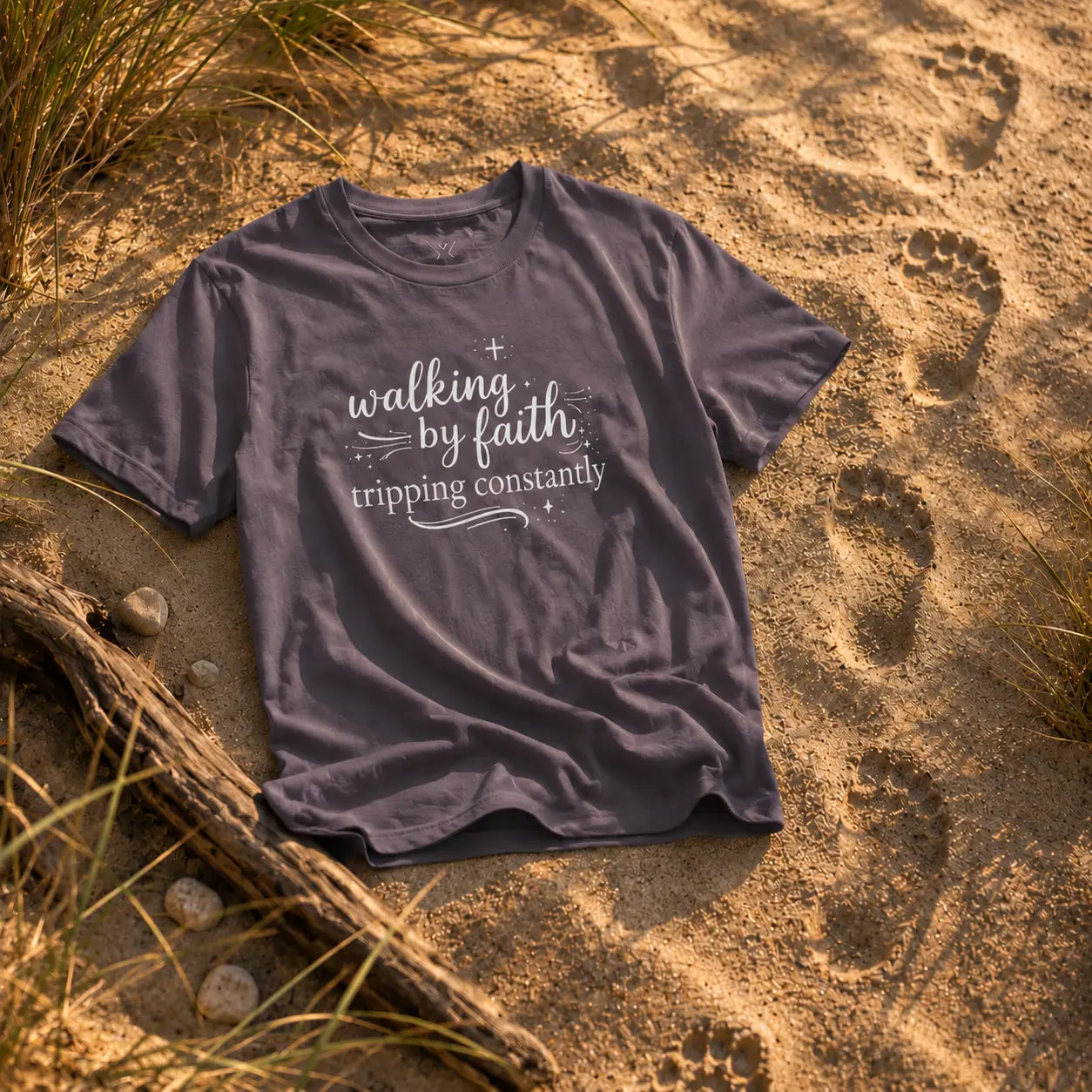 Walking by Faith Tripping Constantly Tee - Crossroads Creations