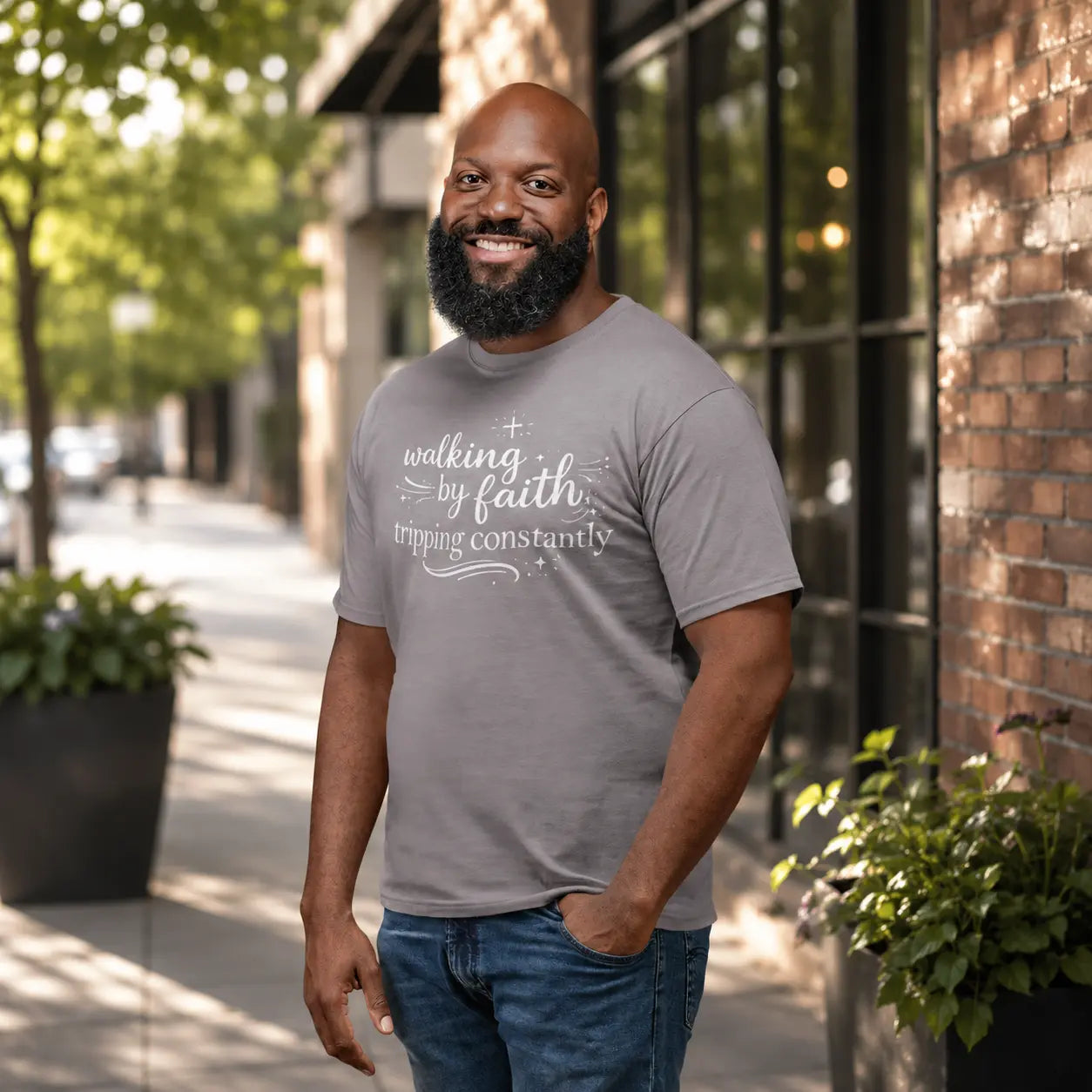 Walking by Faith Tripping Constantly Tee - Crossroads Creations