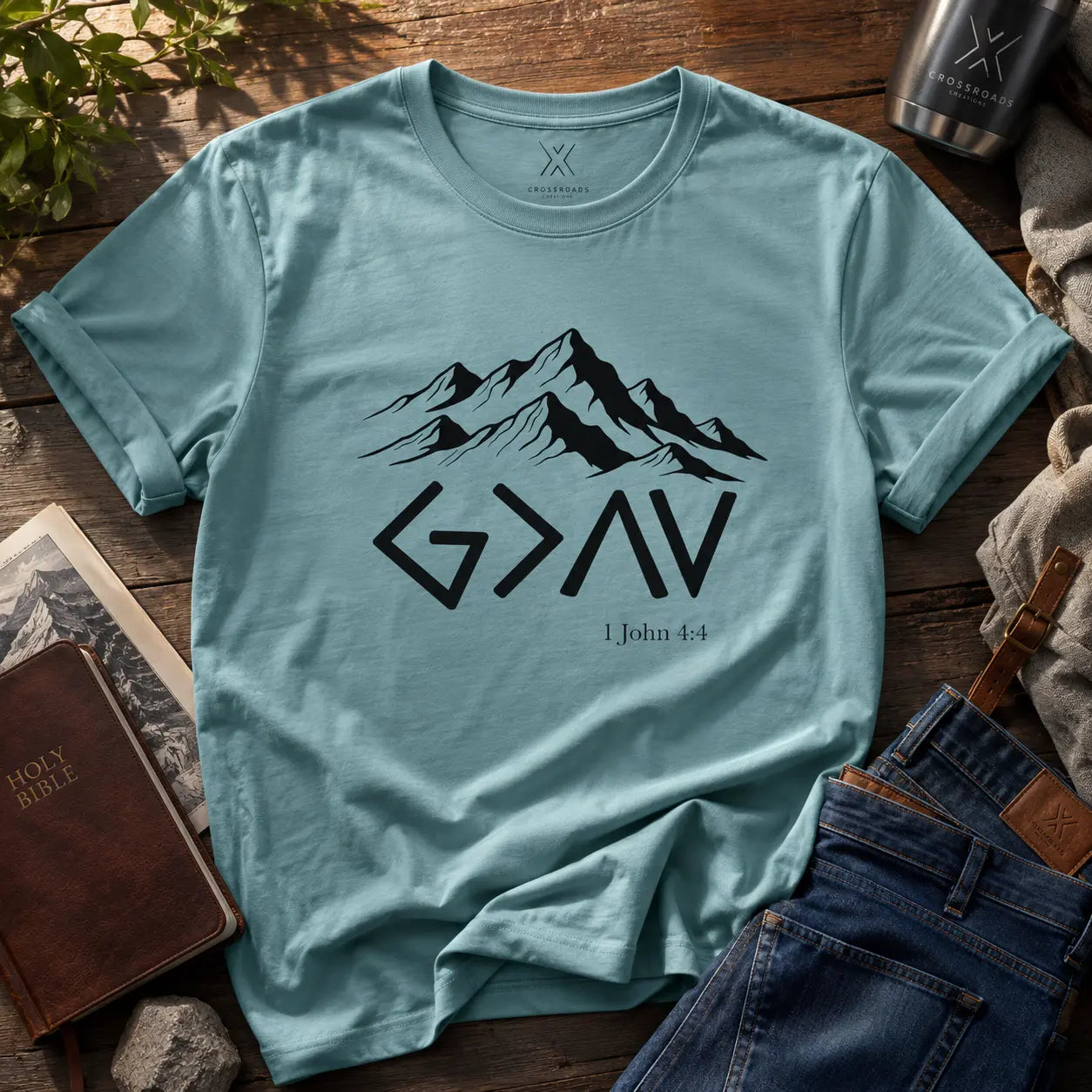 God is Greater Tee - Crossroads Creations