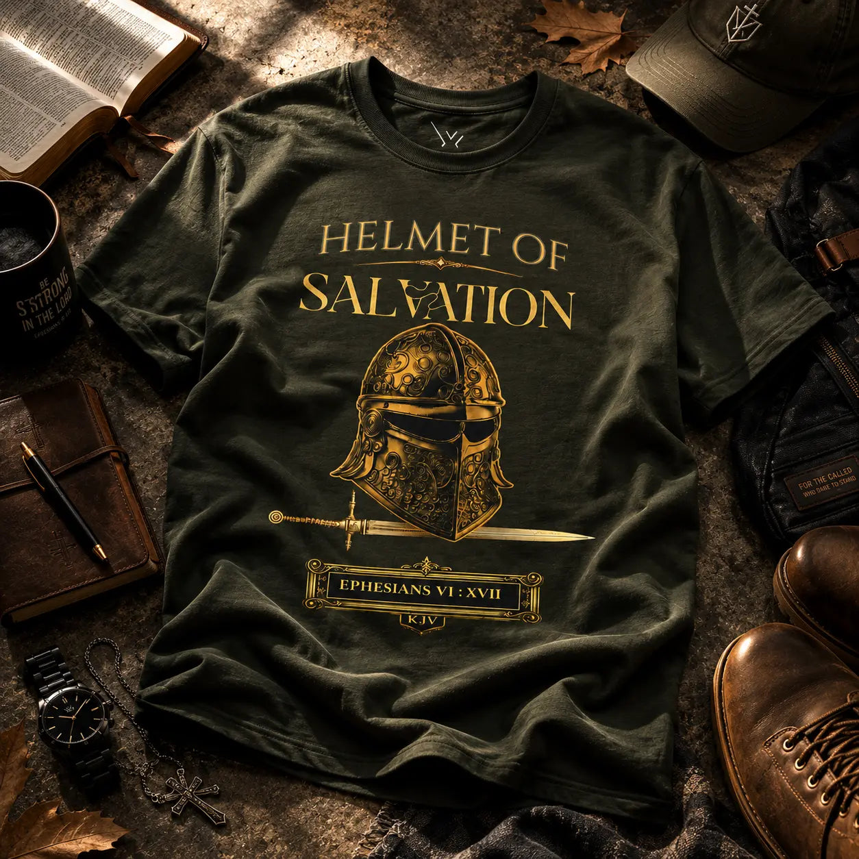 Helmet of Salvation Tee - Crossroads Creations