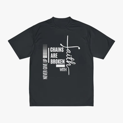 Chains Are Broken With Faith Performance Tee Printify