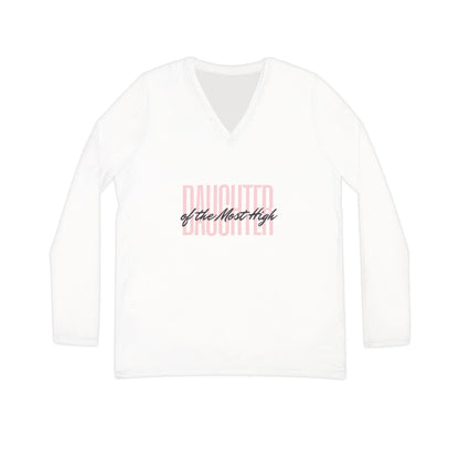 Daughter of the Most High Long Sleeve V-Neck Tee Printify