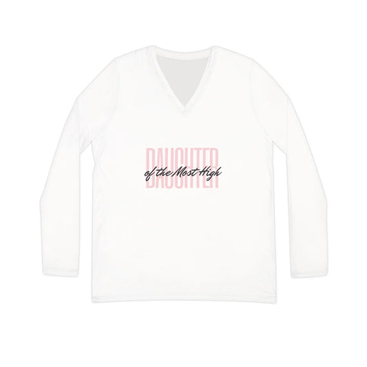 Daughter of the Most High Long Sleeve V-Neck Tee Printify