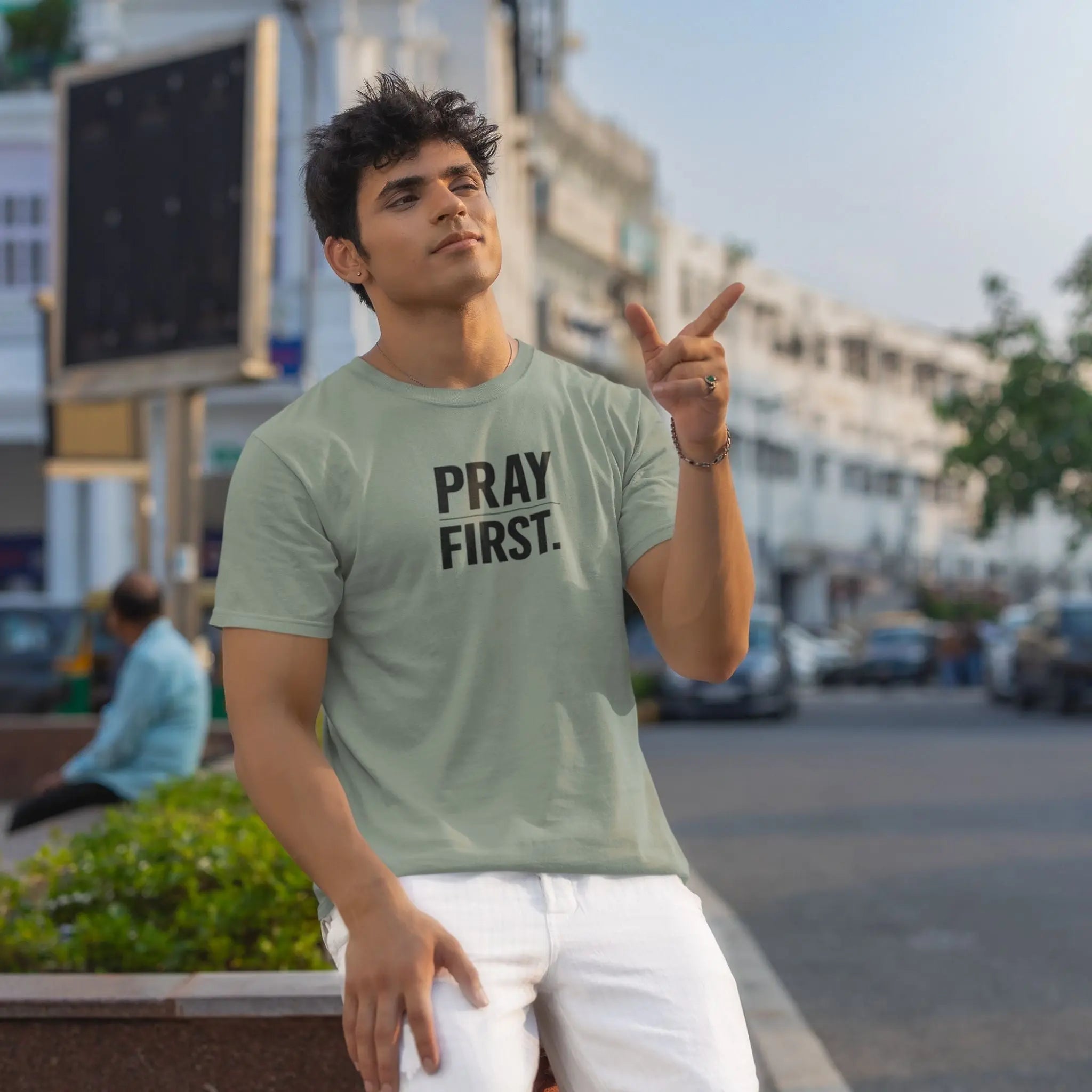 Pray First Tee - Crossroads Creations