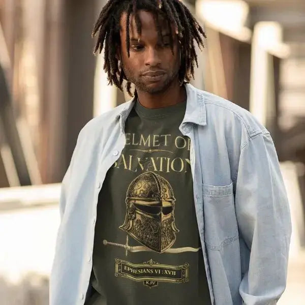 Helmet of Salvation Tee - Crossroads Creations