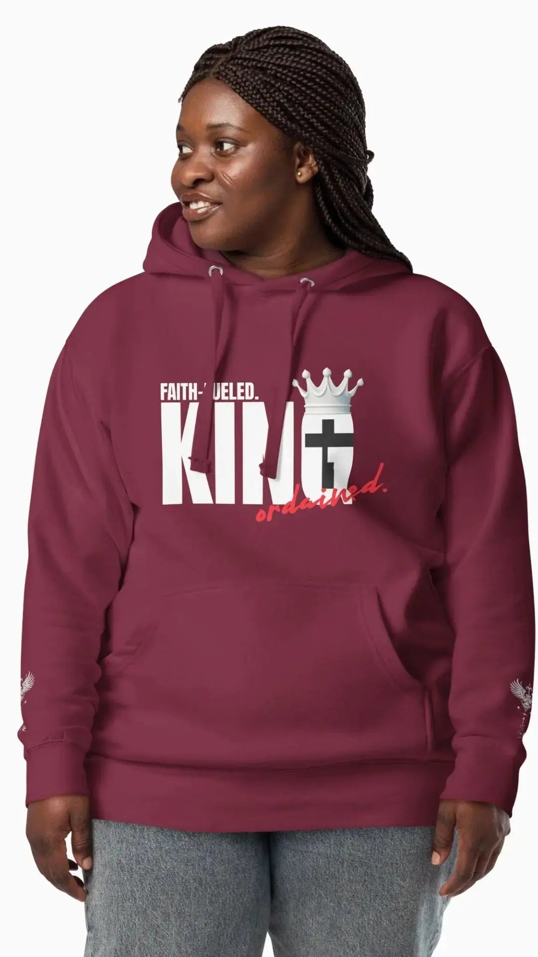 Faith-Fueled King Hoodie Crossroads Creations