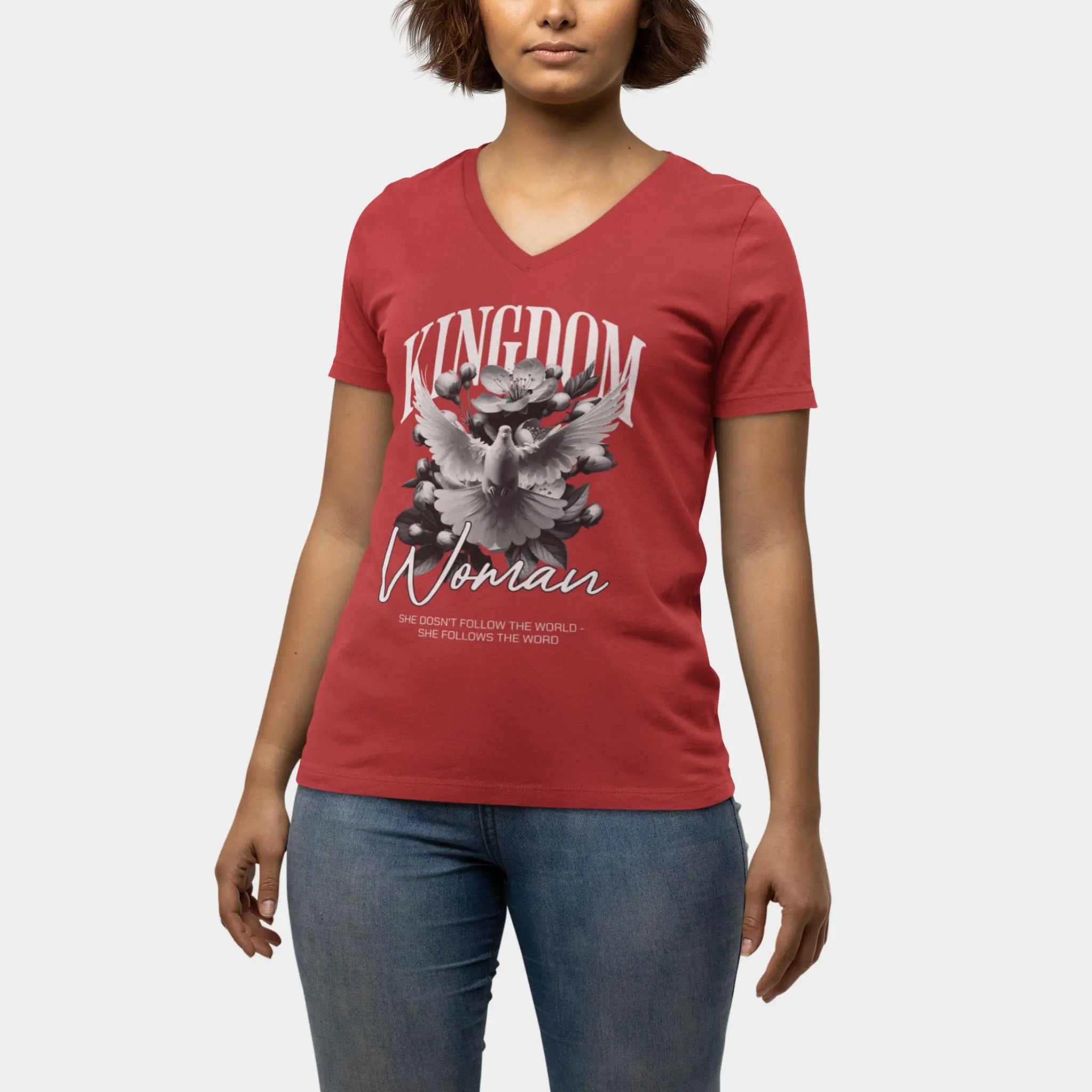 Kingdom Woman V - Neck Tee - Crossroads Creations