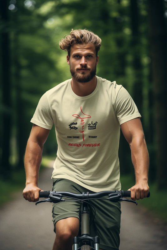 "From Thorn To Glory, He Reigns Forever" - Inspirational Tee-shirt Printify