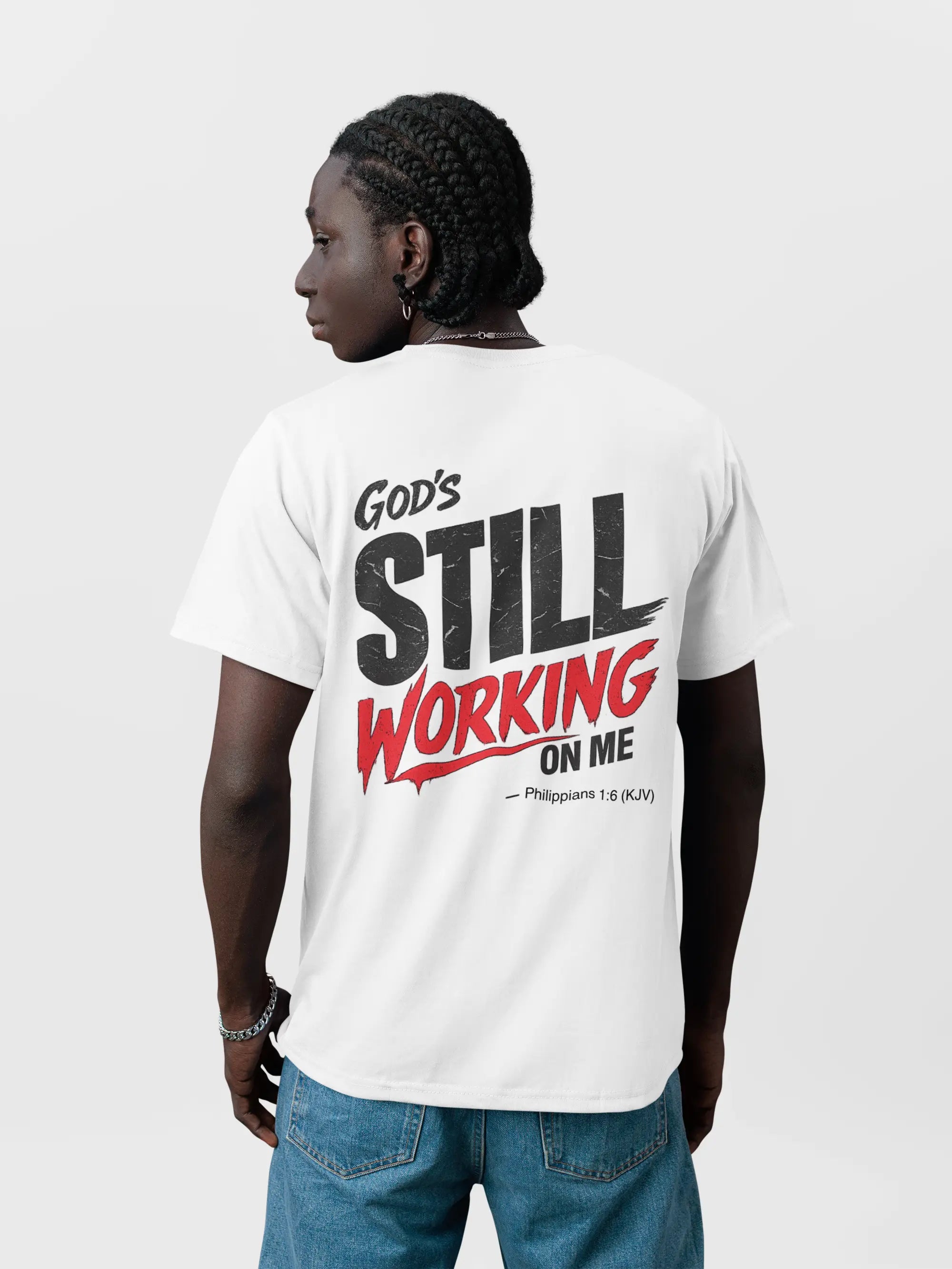 God's Still Working on Me Tee - Crossroads Creations