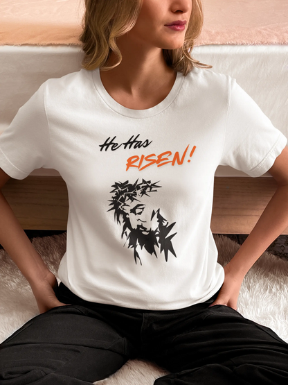 He Has Risen – Inspirational Tee Crossroads Creations
