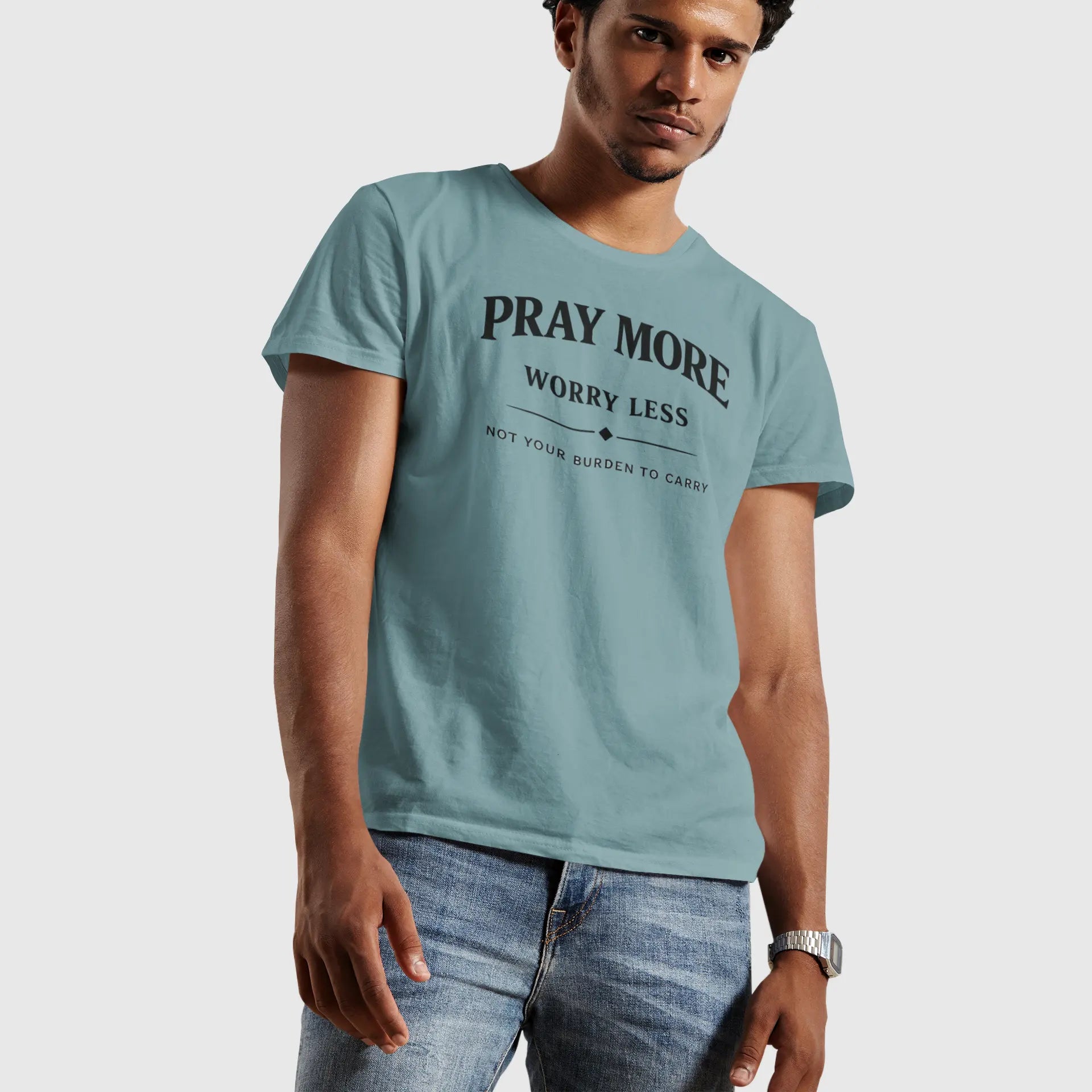 Pray More Worry Less Tee - Crossroads Creations