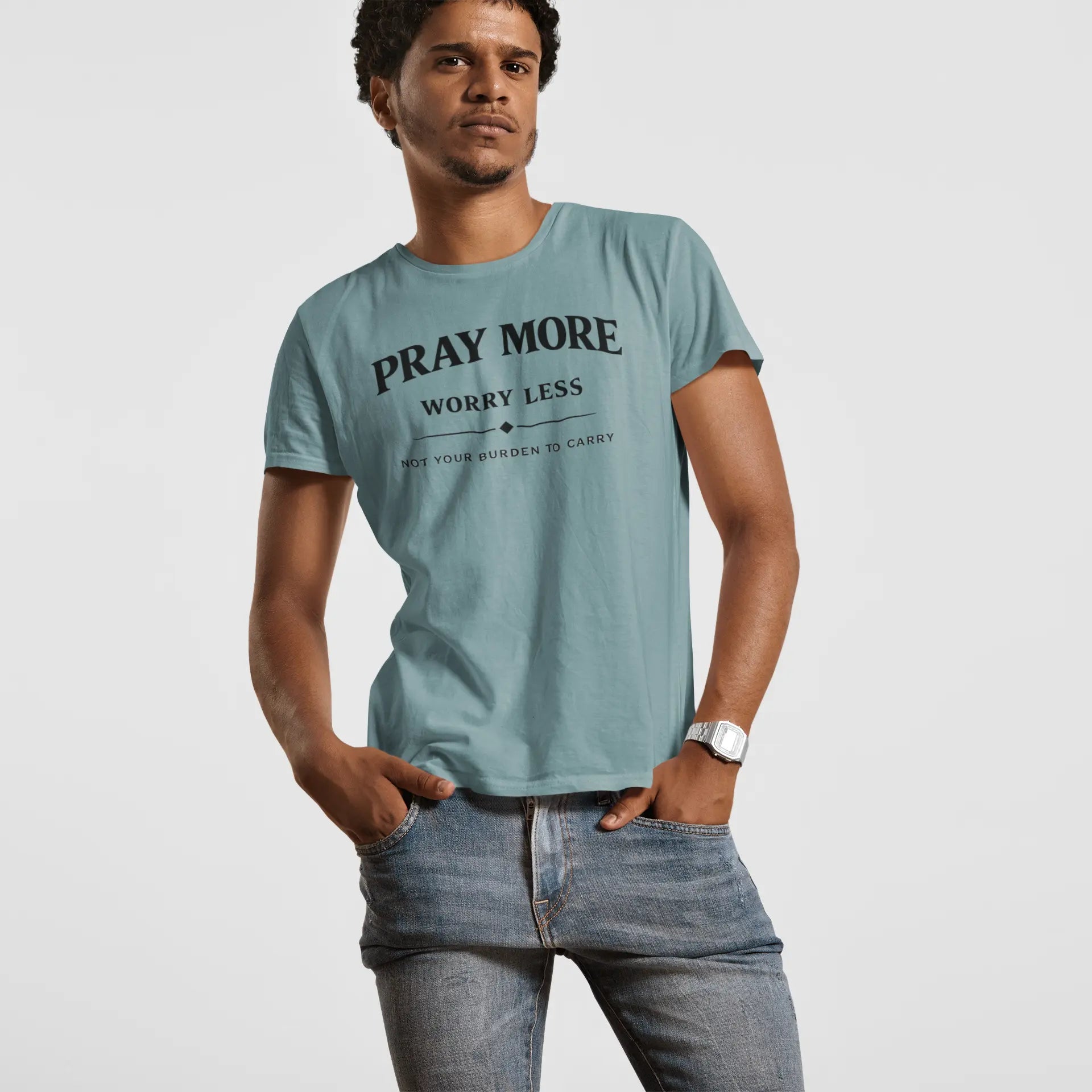 Pray More Worry Less Tee - Crossroads Creations