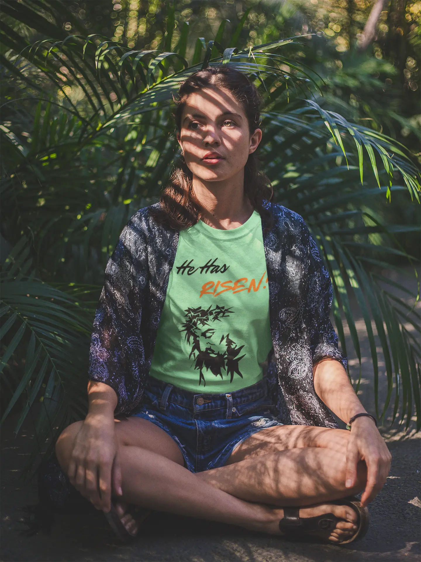 He Has Risen – Inspirational Tee Crossroads Creations